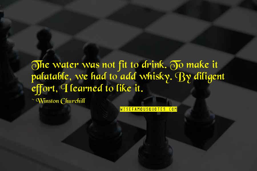 Drinking Water Quotes By Winston Churchill: The water was not fit to drink. To