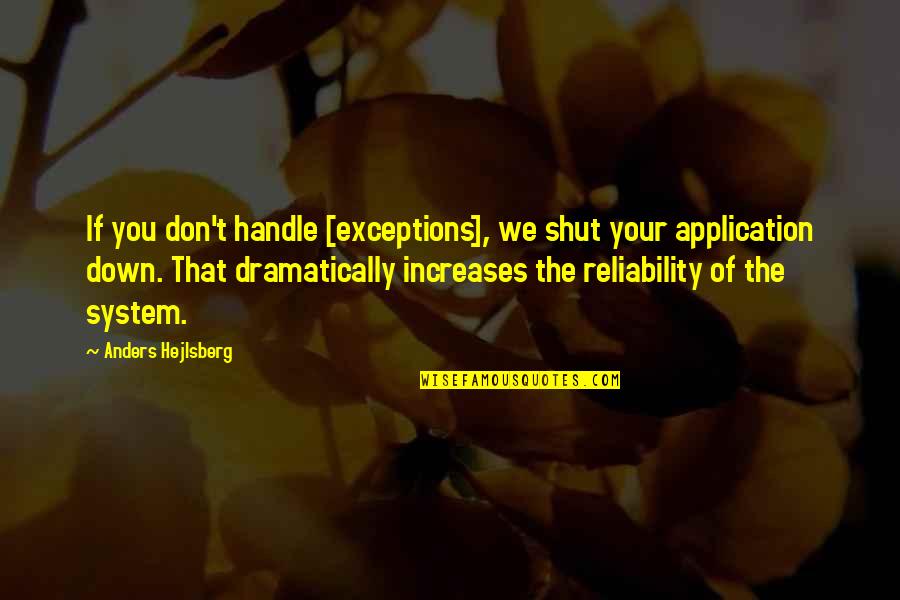 Drippings Quotes By Anders Hejlsberg: If you don't handle [exceptions], we shut your