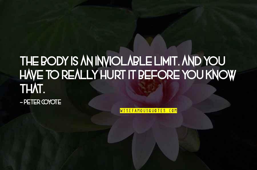 Drive And Determination Quotes By Peter Coyote: The body is an inviolable limit. And you