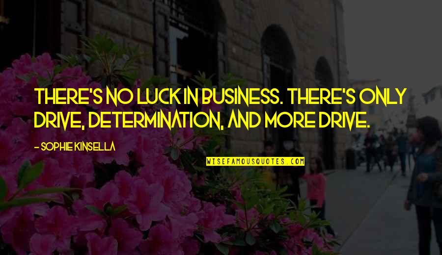 Drive And Determination Quotes By Sophie Kinsella: There's no luck in business. There's only drive,