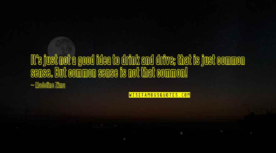 Drive And Drink Quotes By Madeline Zima: It's just not a good idea to drink