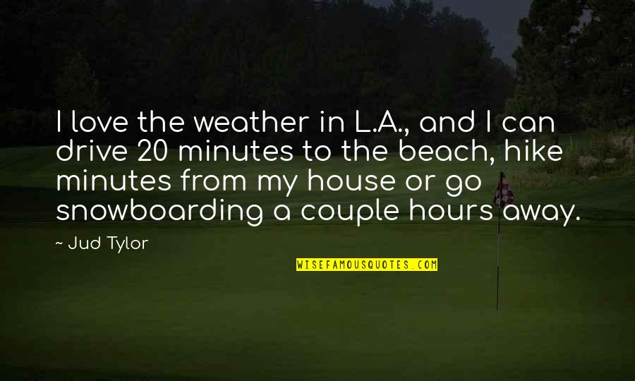 Drive And Love Quotes By Jud Tylor: I love the weather in L.A., and I