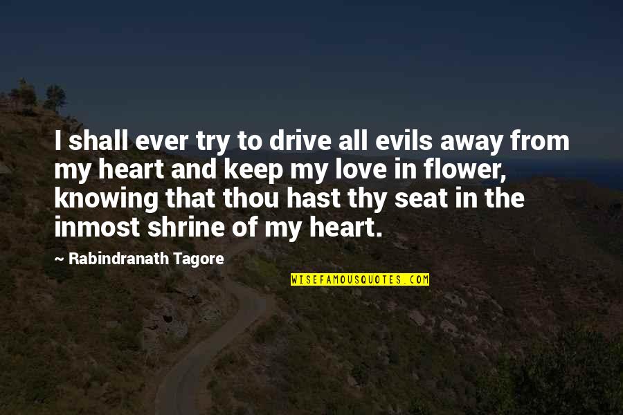 Drive And Love Quotes By Rabindranath Tagore: I shall ever try to drive all evils