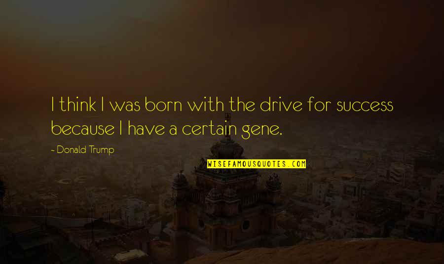 Drive And Success Quotes By Donald Trump: I think I was born with the drive