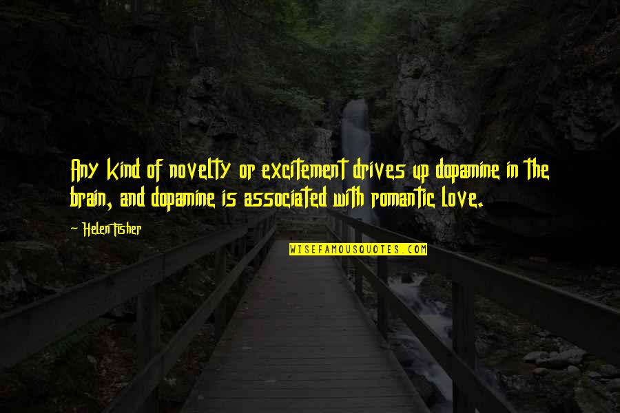 Drives Quotes By Helen Fisher: Any kind of novelty or excitement drives up