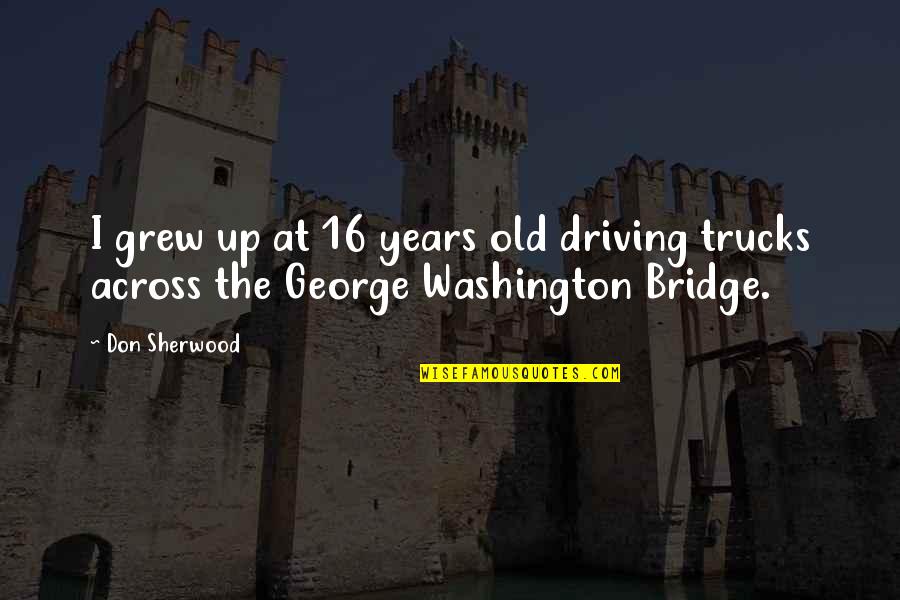 Driving At 16 Quotes By Don Sherwood: I grew up at 16 years old driving