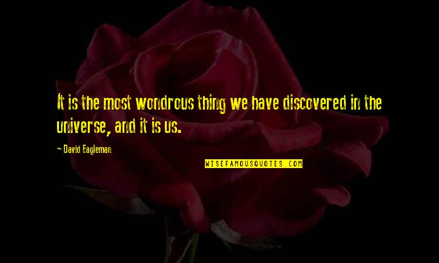 Driving Fast Quotes By David Eagleman: It is the most wondrous thing we have