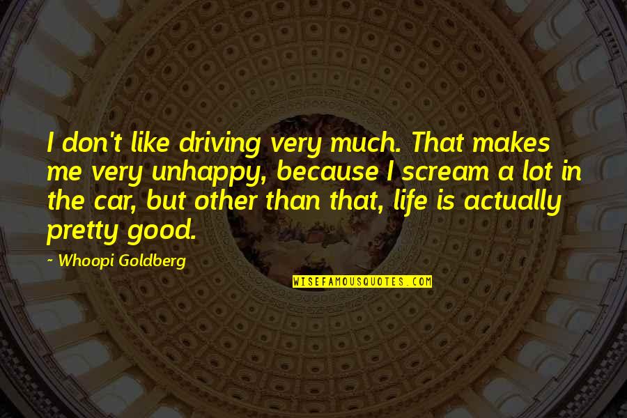 Driving In Car Quotes By Whoopi Goldberg: I don't like driving very much. That makes