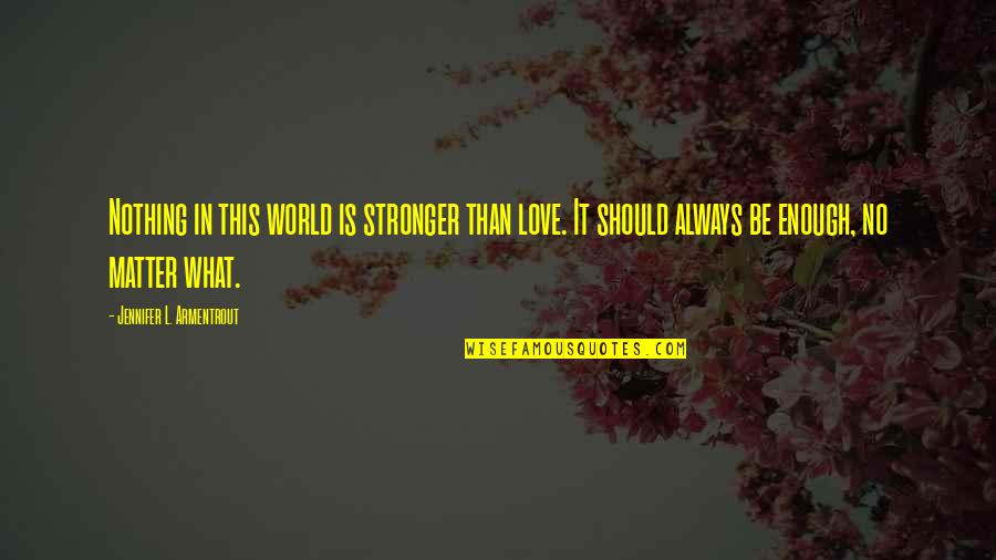Droll Yankees Quotes By Jennifer L. Armentrout: Nothing in this world is stronger than love. Droll Yankees Quotes By Jennifer L. Armentrout: Nothing in this world is stronger than love.