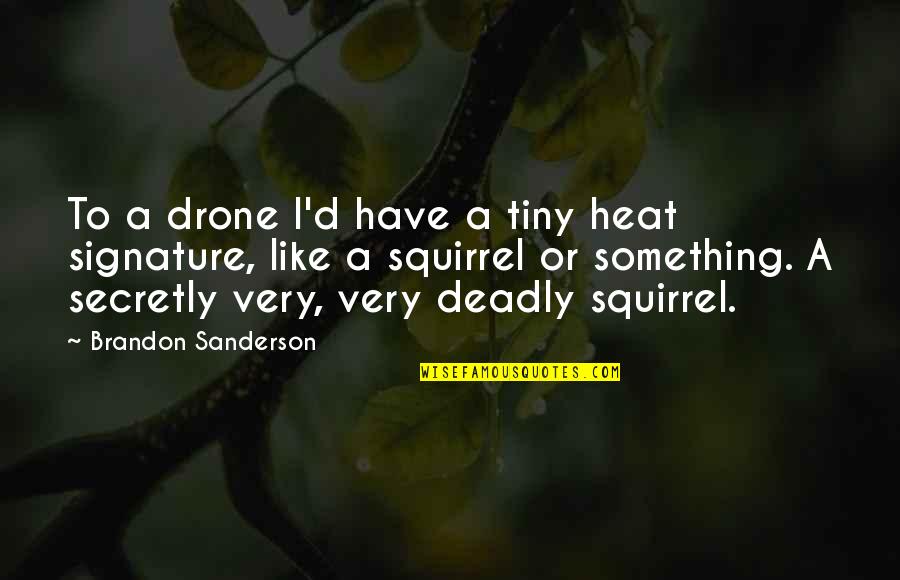 Drone Quotes By Brandon Sanderson: To a drone I'd have a tiny heat