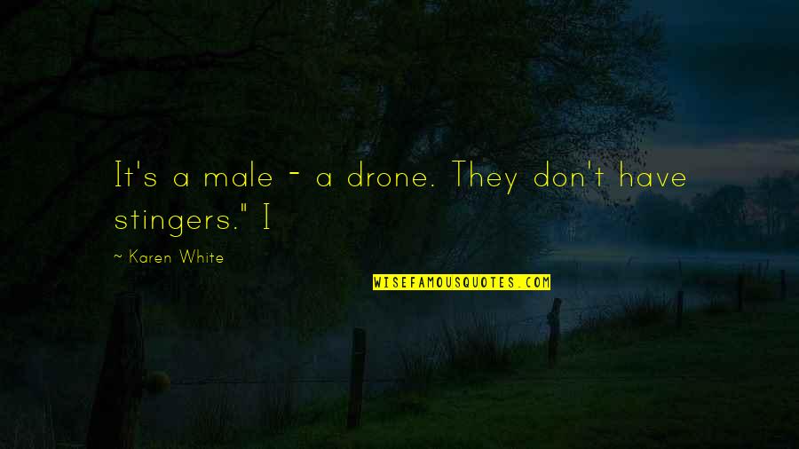 Drone Quotes By Karen White: It's a male - a drone. They don't Drone Quotes By Karen White: It's a male - a drone. They don't