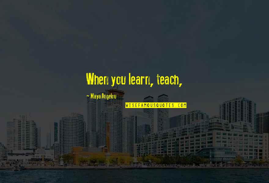 Dronenburg For Assessor Quotes By Maya Angelou: When you learn, teach,