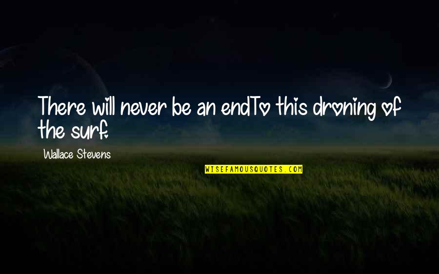Droning On And On Quotes By Wallace Stevens: There will never be an endTo this droning