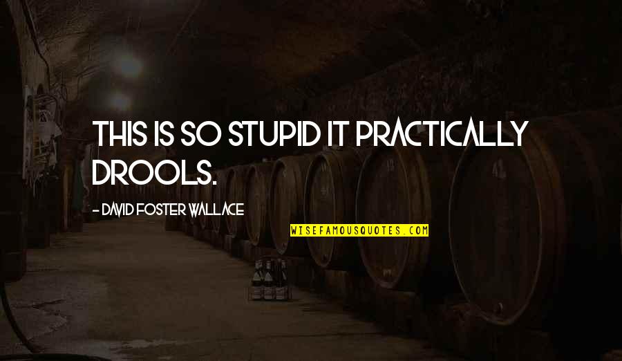 Drools Quotes By David Foster Wallace: This is so stupid it practically drools.