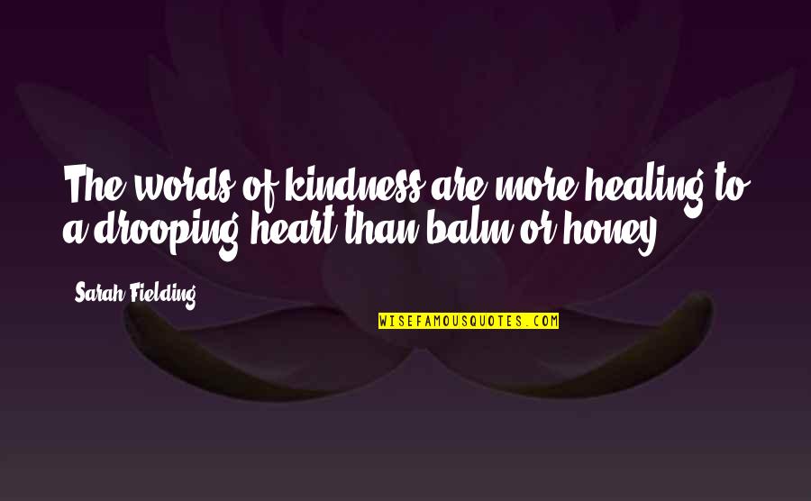 Drooping Quotes By Sarah Fielding: The words of kindness are more healing to