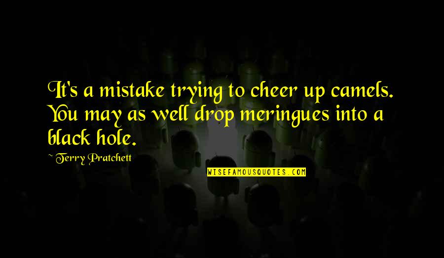 Drop A Quotes By Terry Pratchett: It's a mistake trying to cheer up camels.