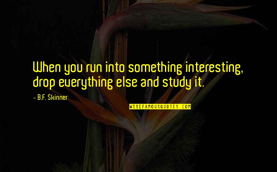 Drop Everything Quotes By B.F. Skinner: When you run into something interesting, drop everything