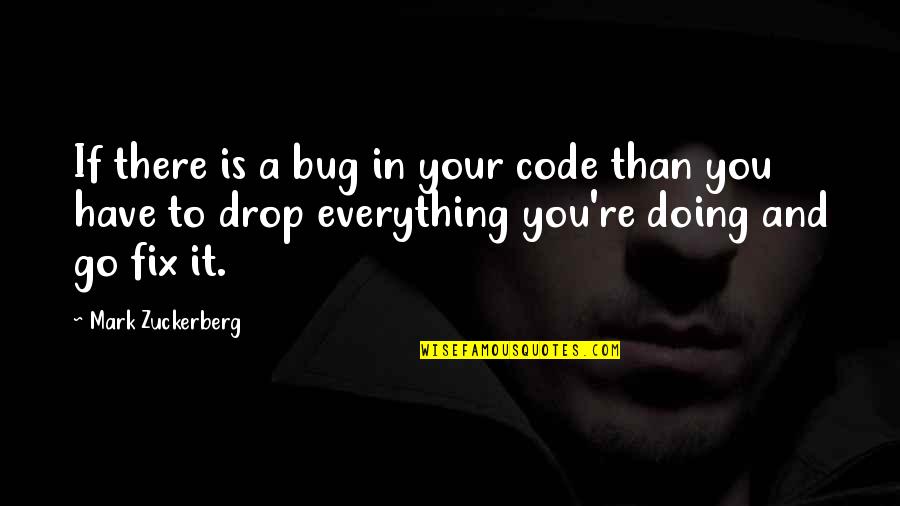 Drop Everything Quotes By Mark Zuckerberg: If there is a bug in your code