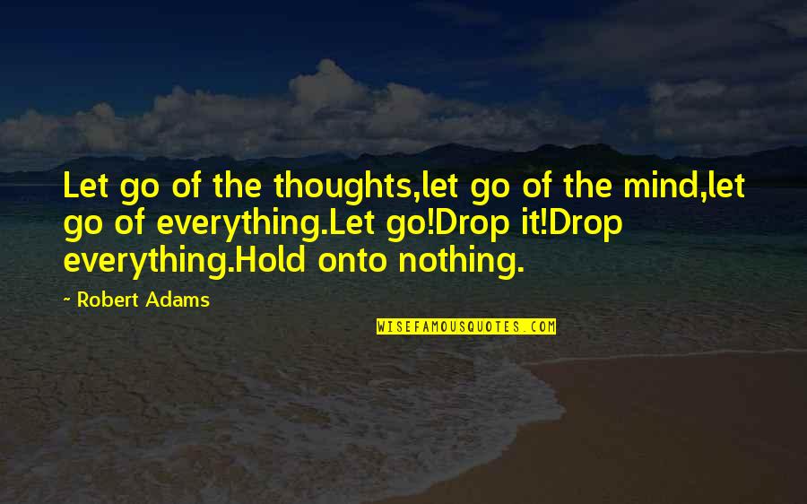 Drop Everything Quotes By Robert Adams: Let go of the thoughts,let go of the