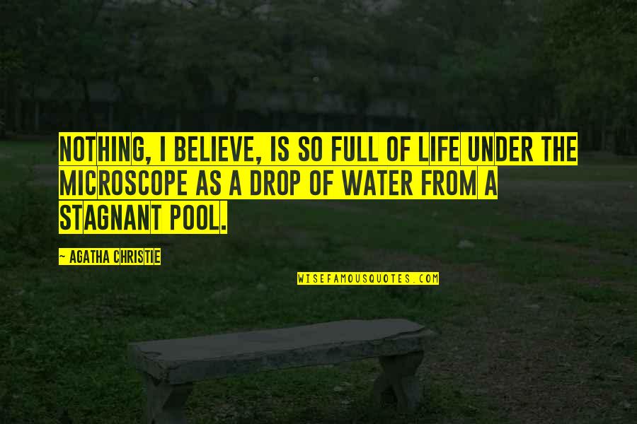 Drop Of Water Quotes By Agatha Christie: Nothing, I believe, is so full of life