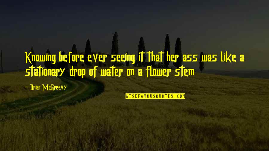 Drop Of Water Quotes By Brian McGreevy: Knowing before ever seeing it that her ass