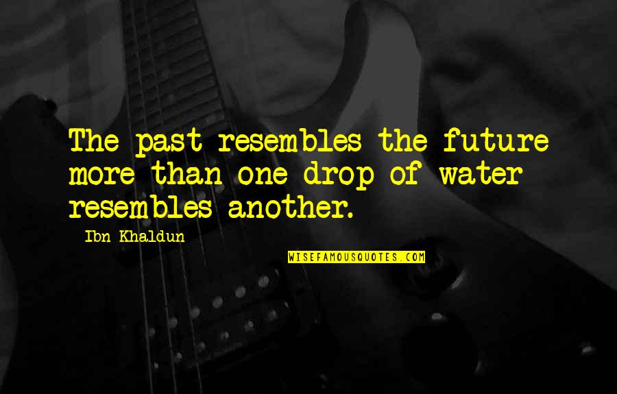 Drop Of Water Quotes By Ibn Khaldun: The past resembles the future more than one
