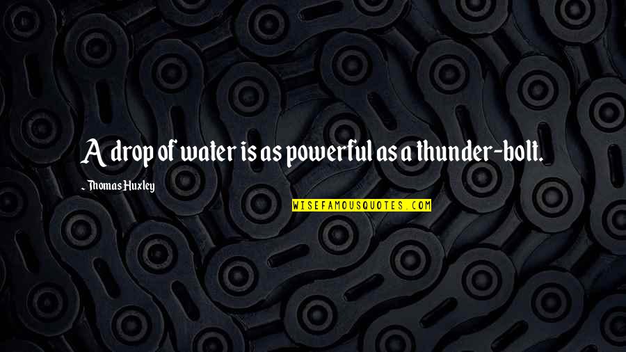 Drop Of Water Quotes By Thomas Huxley: A drop of water is as powerful as