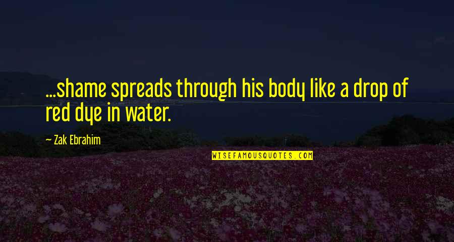 Drop Of Water Quotes By Zak Ebrahim: ...shame spreads through his body like a drop