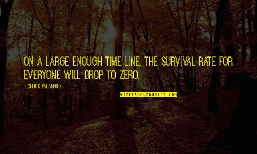 Drop Quotes By Chuck Palahniuk: On a large enough time line, the survival