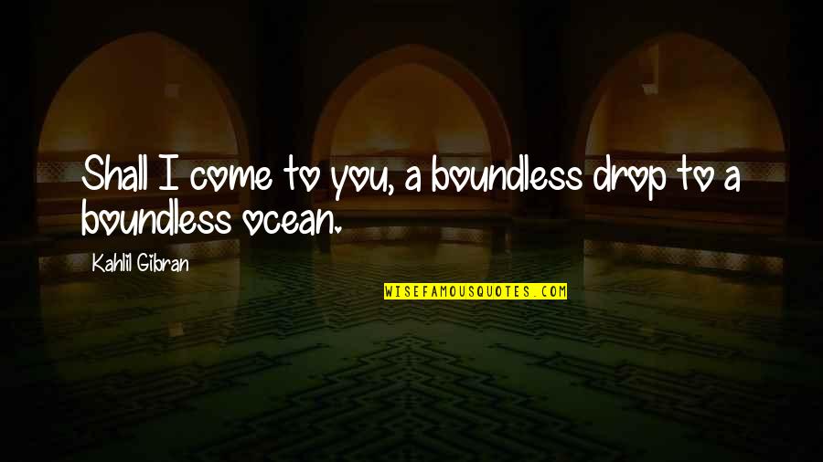Drop Quotes By Kahlil Gibran: Shall I come to you, a boundless drop