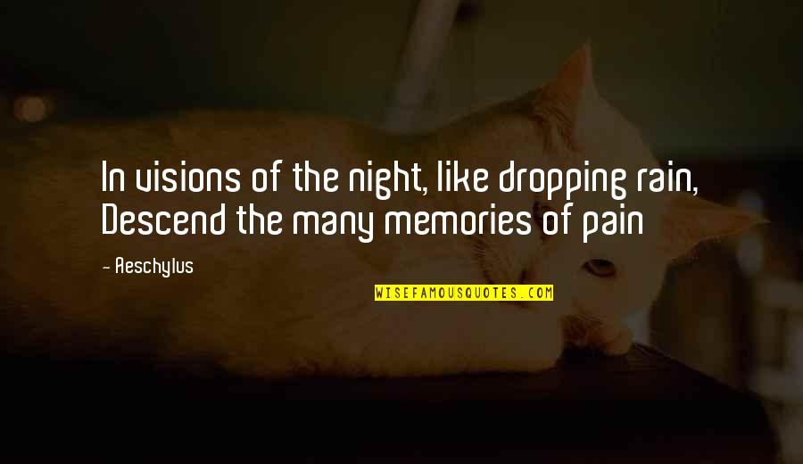 Dropping Quotes By Aeschylus: In visions of the night, like dropping rain,