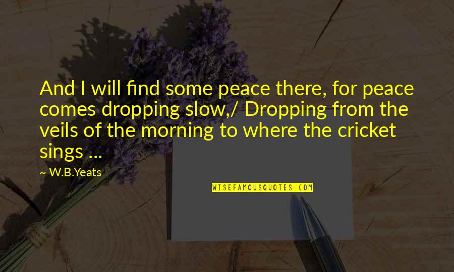 Dropping Quotes By W.B.Yeats: And I will find some peace there, for