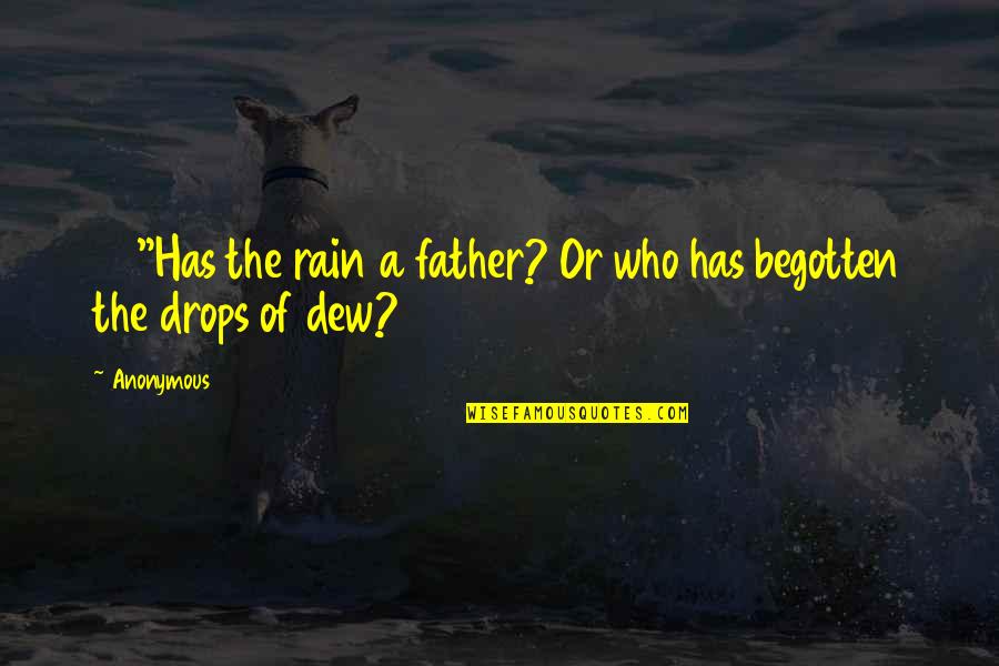 Drops Of Rain Quotes By Anonymous: 28"Has the rain a father? Or who has