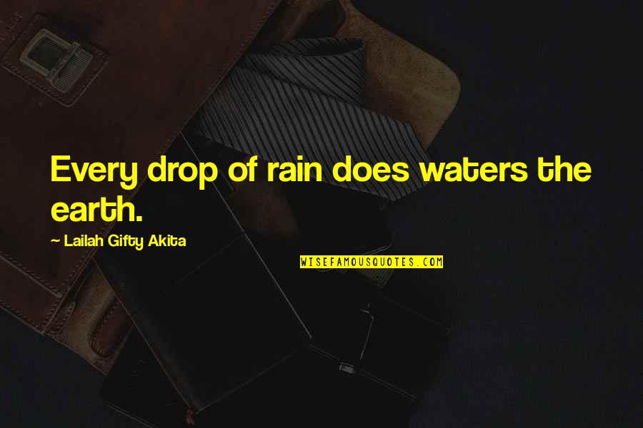 Drops Of Rain Quotes By Lailah Gifty Akita: Every drop of rain does waters the earth.