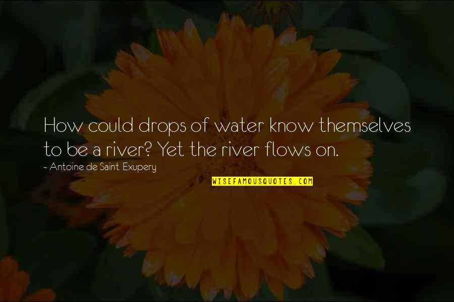 Drops Of Water Quotes By Antoine De Saint-Exupery: How could drops of water know themselves to