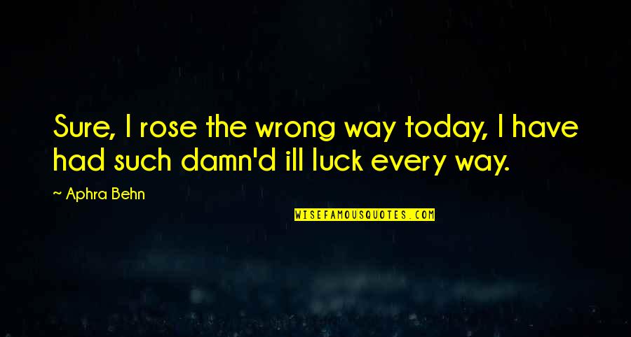 D'rose Quotes By Aphra Behn: Sure, I rose the wrong way today, I