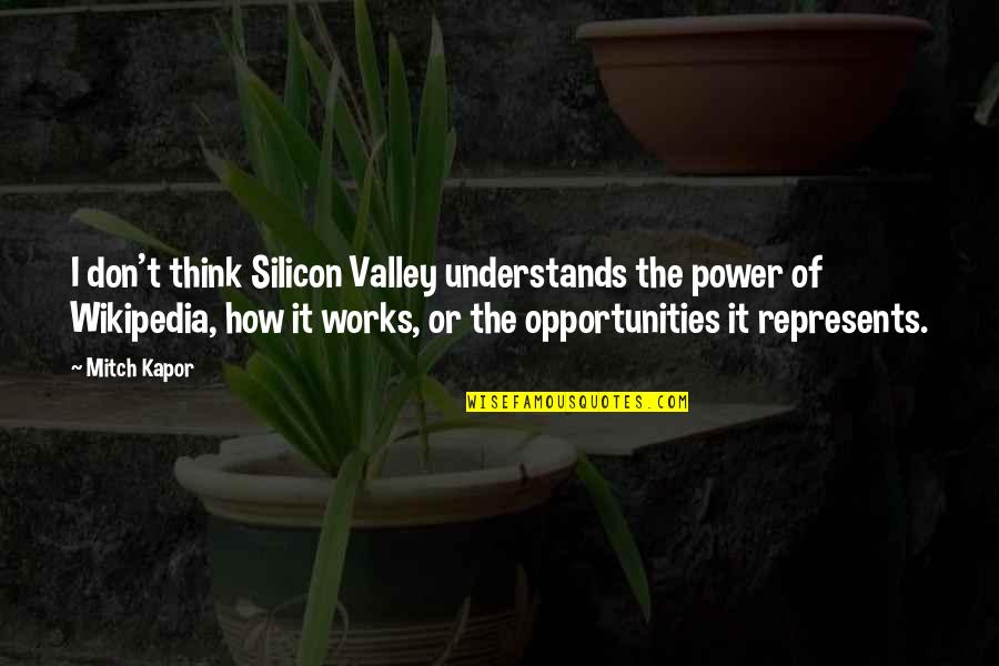 Drouned Quotes By Mitch Kapor: I don't think Silicon Valley understands the power
