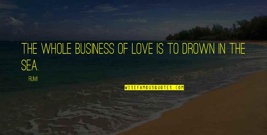 Drown Love Quotes By Rumi: The whole business of love is to drown