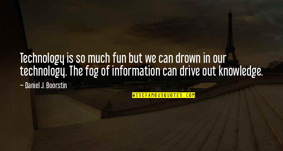 Drown Quotes By Daniel J. Boorstin: Technology is so much fun but we can
