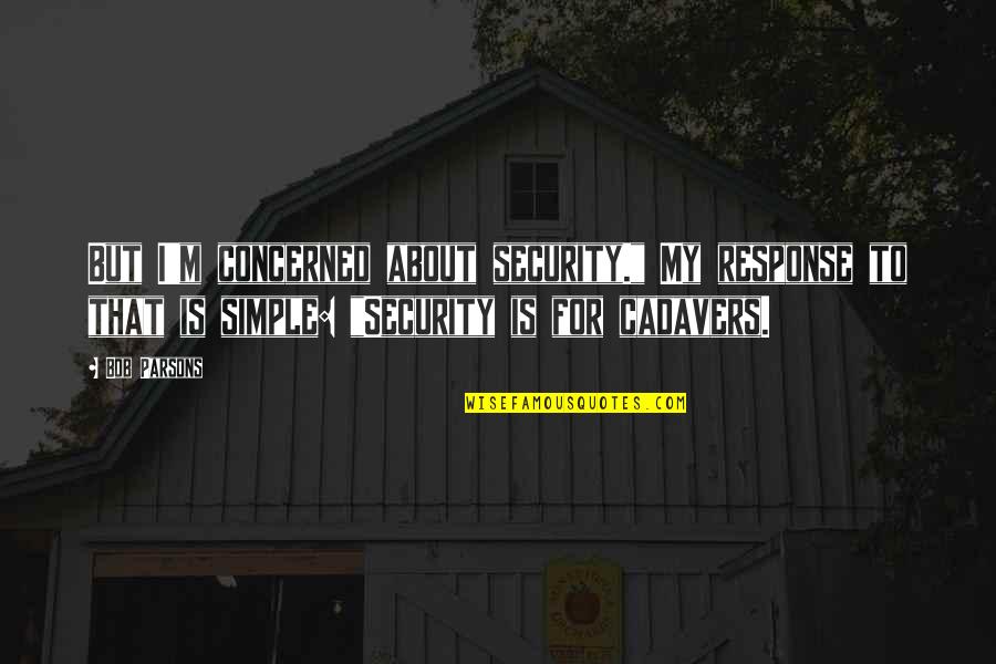 Drown Your Sorrows Quotes By Bob Parsons: But I'm concerned about security." My response to