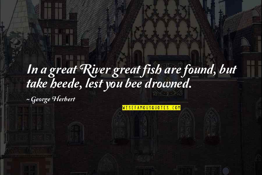 Drowned Quotes By George Herbert: In a great River great fish are found,