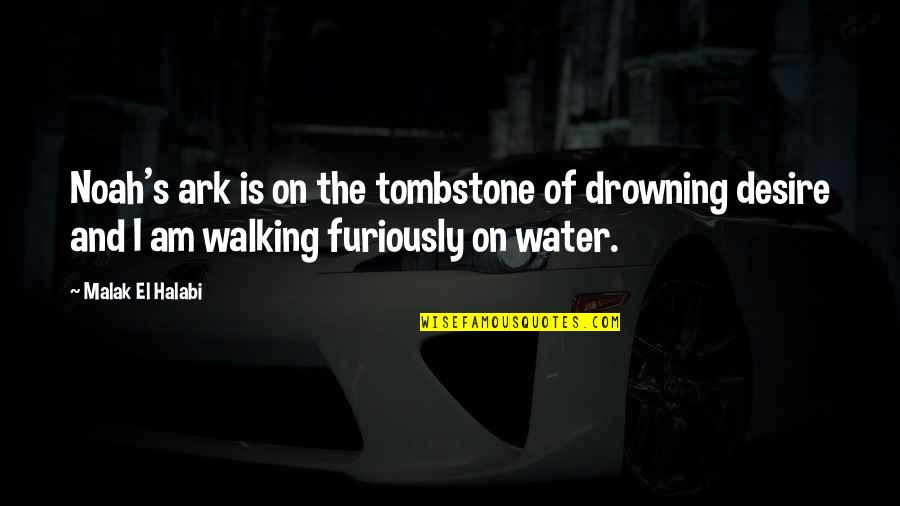 Drowning In Water Quotes By Malak El Halabi: Noah's ark is on the tombstone of drowning