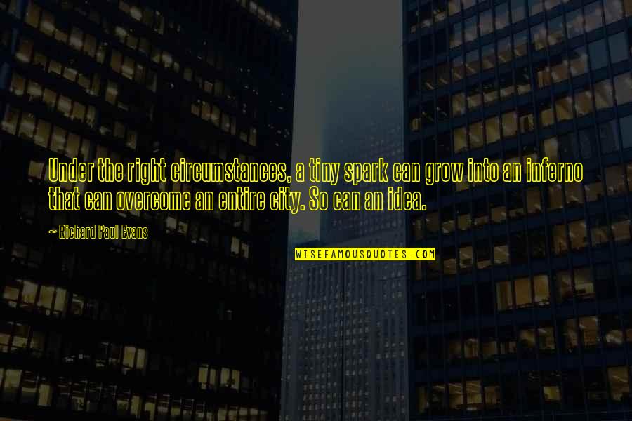 Droxine Torres Quotes By Richard Paul Evans: Under the right circumstances, a tiny spark can