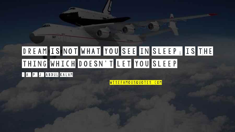 Drozd Bb Quotes By A. P. J. Abdul Kalam: Dream is not what you see in sleep;