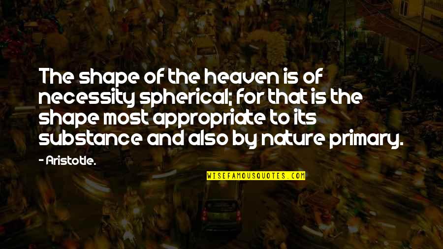 Drozda Quotes By Aristotle.: The shape of the heaven is of necessity