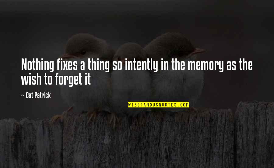 Drubotara Quotes By Cat Patrick: Nothing fixes a thing so intently in the
