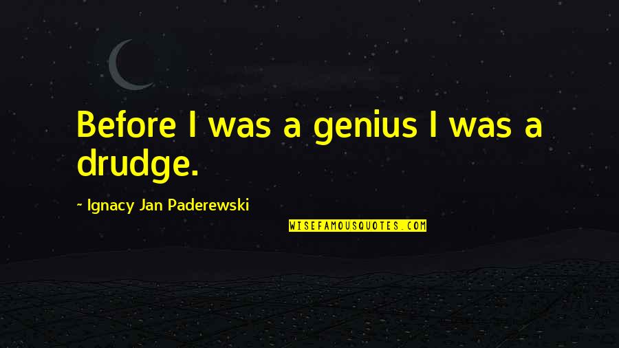 Drudge Drudge Quotes By Ignacy Jan Paderewski: Before I was a genius I was a