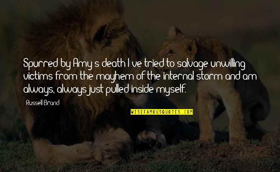 Drug Addiction And Recovery Quotes By Russell Brand: Spurred by Amy's death I've tried to salvage Drug Addiction And Recovery Quotes By Russell Brand: Spurred by Amy's death I've tried to salvage