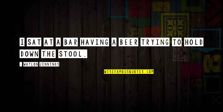Drug Alcohol Quotes By Waylon Jennings: I sat at a bar having a beer