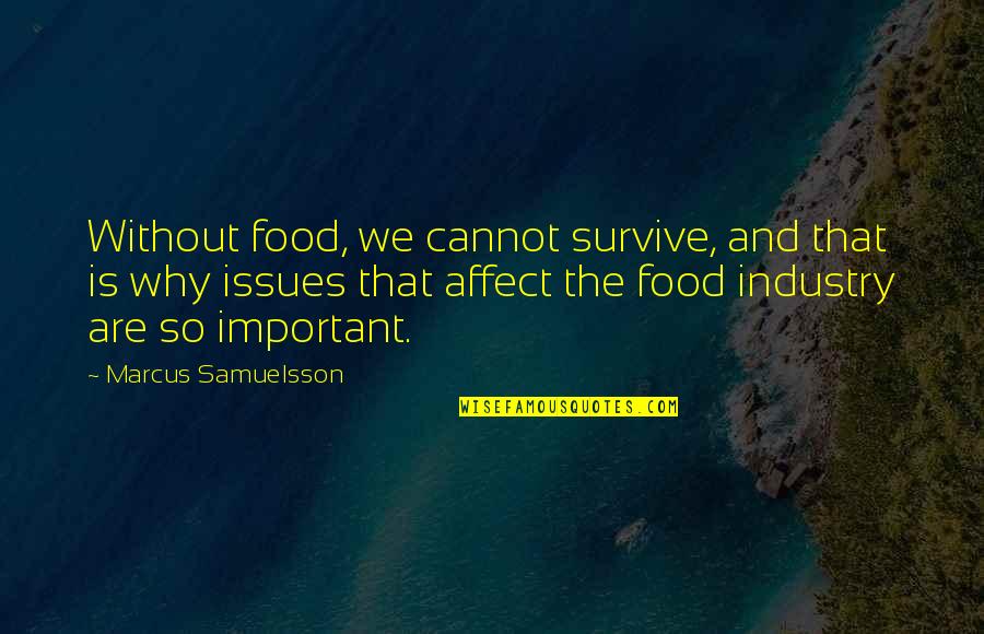 Drug Smuggling Quotes By Marcus Samuelsson: Without food, we cannot survive, and that is